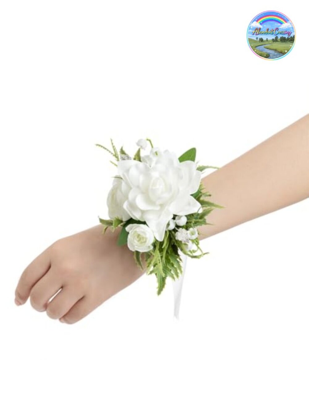 6pc Artificial Wedding Corsage Wristlet Lily Valley Rose Wrist Corsages